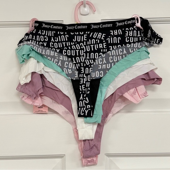 Juicy Couture Cheeky Thong Underwear XL Seamless No Panty Line Logo Waist 5pk - Picture 2 of 7